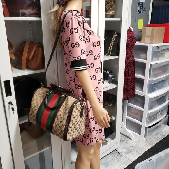 GUCCI Supreme Web Boston Satchel Lux564-092625 - Picture 16 of 16